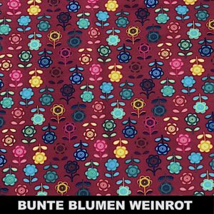 Bunte Blumen weinrot