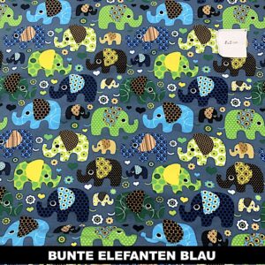 bunte Elefanten blau