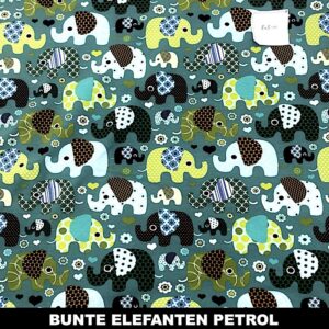 bunte Elefanten petrol