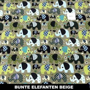 bunte Elefanten beige