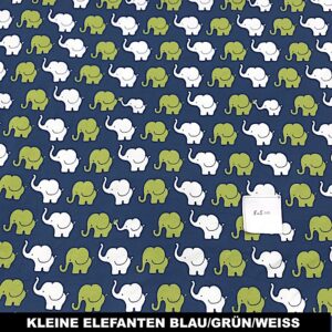 Kleine Elefanten blau/grün/weiß