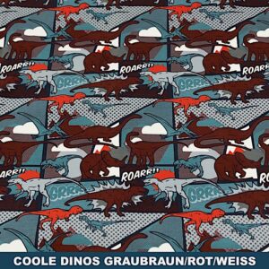 Coole Dinos grau/braun/rot/weiß