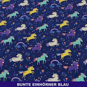 Bunte Einhörner blau