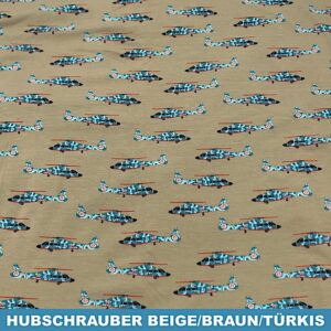 Hubschrauber beige/braun/türkis