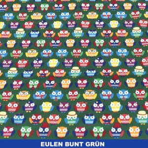 Eulen bunt grün