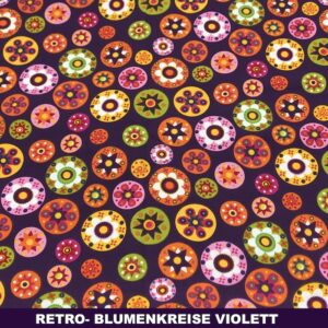 Retro Blumenkreise violett