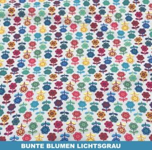 Bunte Blumen lichtgrau