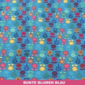 Bunte Blumen blau/türkis