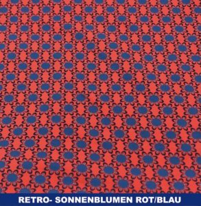 Retro Sonnenblumen rot/blau