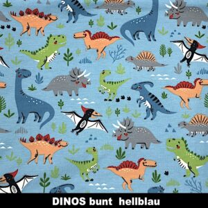 Dinos bunt hellblau