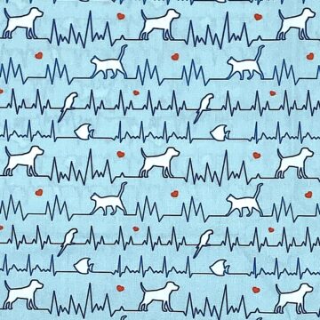 Tierarzt 1 (EKG mit Tieren auf hellblau)